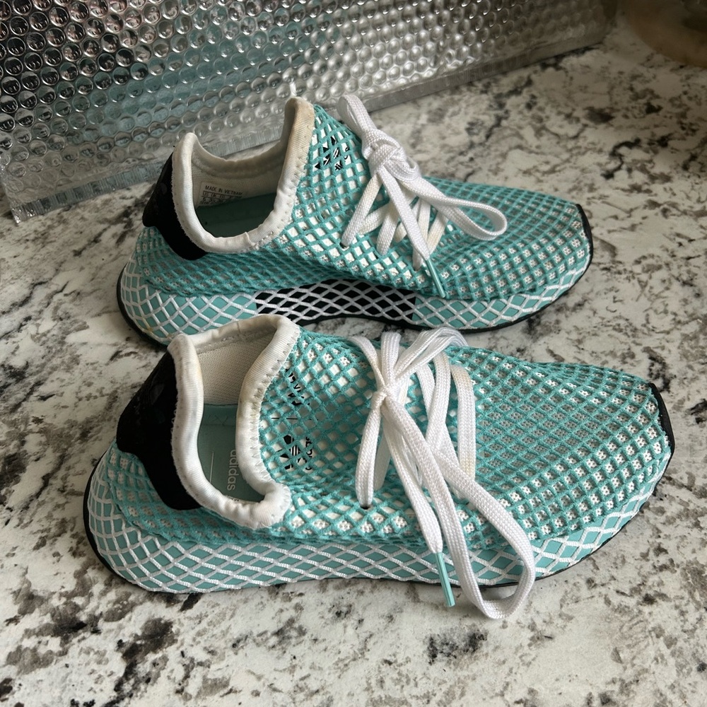 Aqua Mesh Sneakers with White Laces